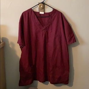 Maroon scrub top size 3xl